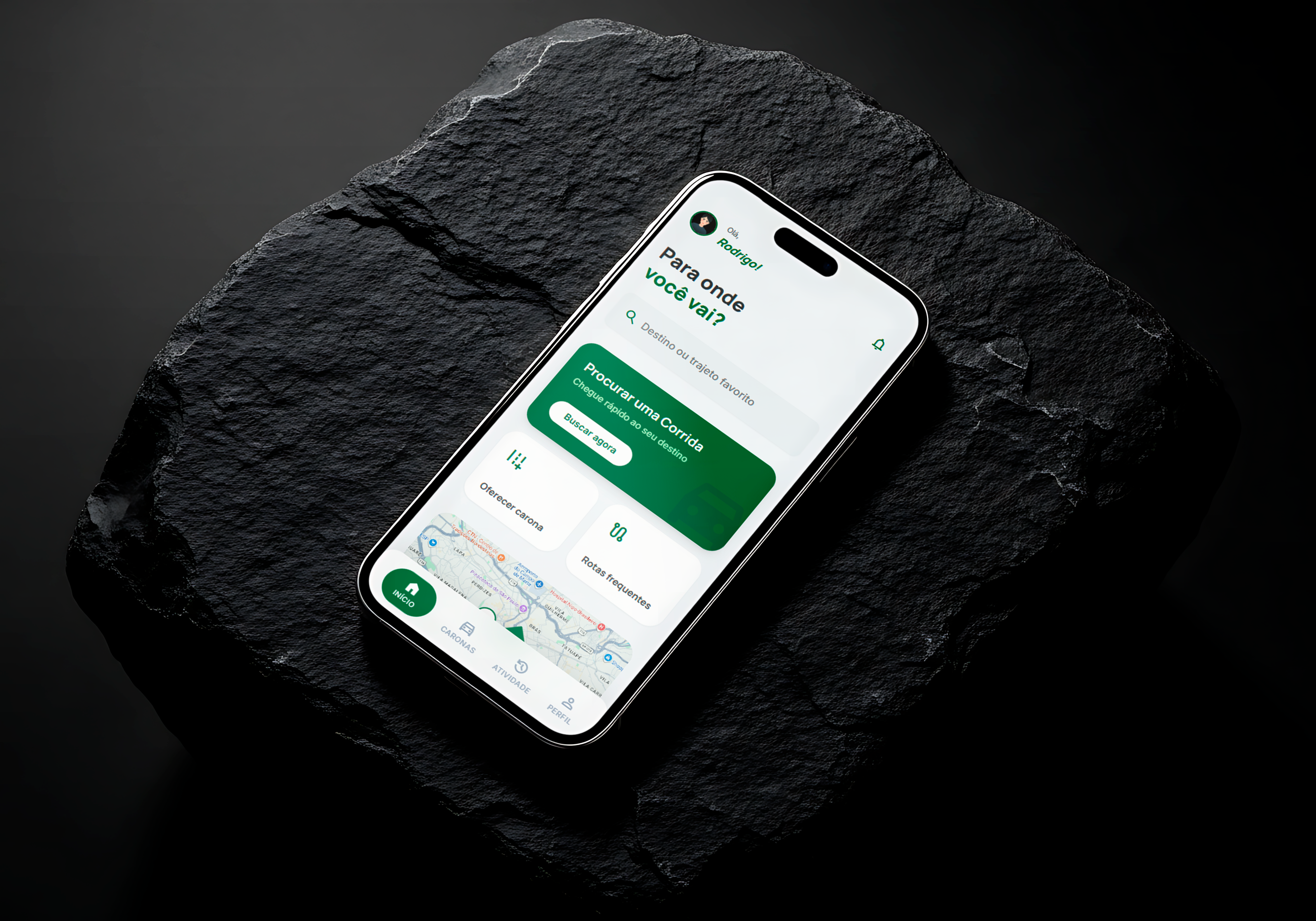 SuaCarona App mockup