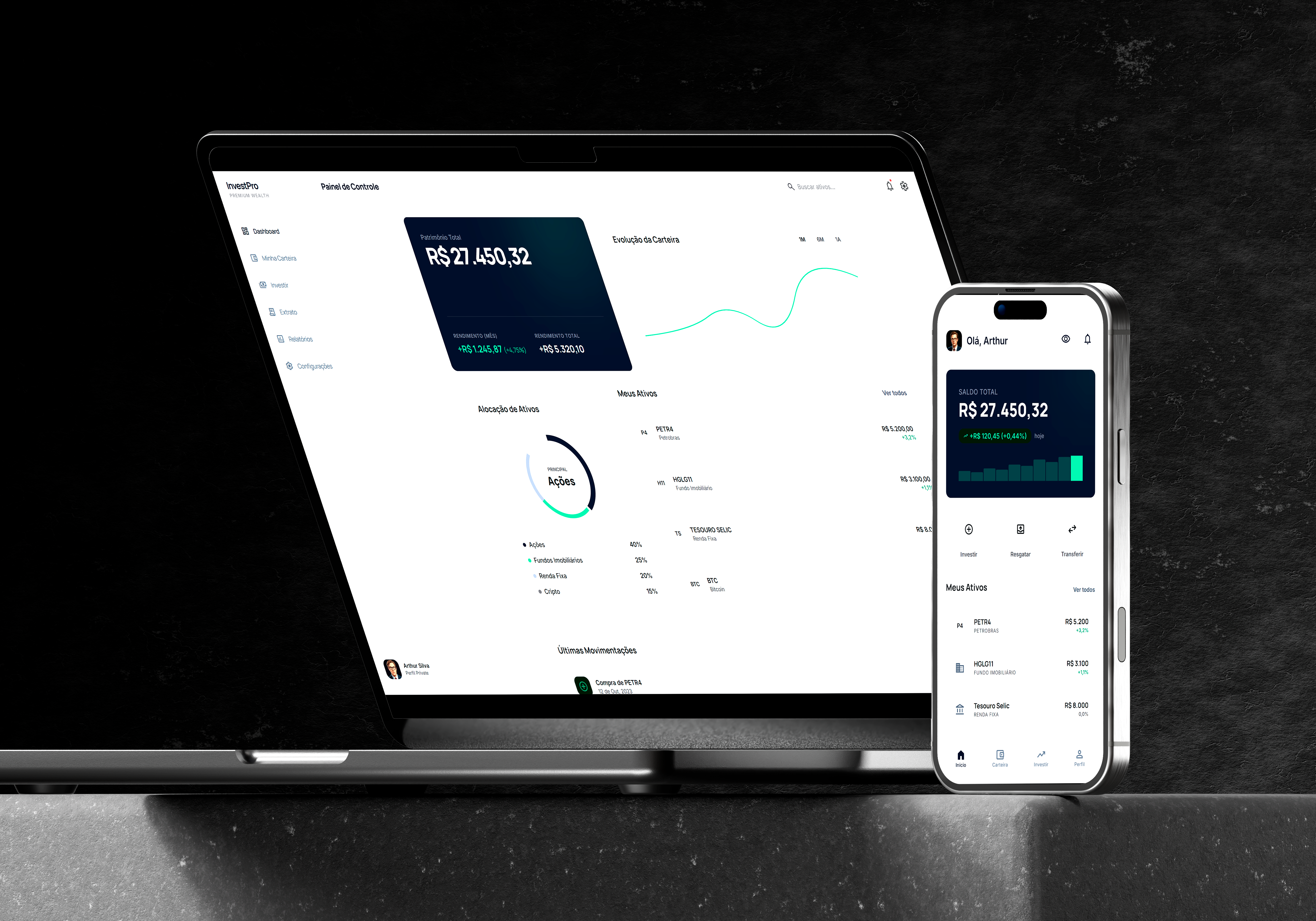 Invest Pro App mockup